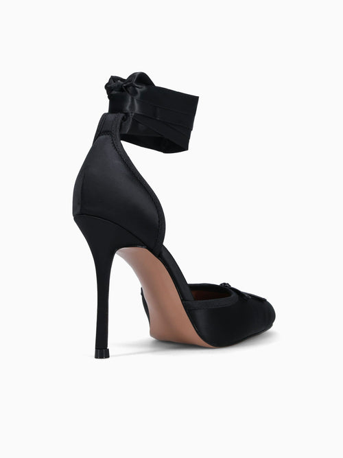 Larina Black Satin Black / 5 / M