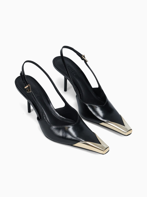 Silvia Black Polish Leather Black / 5 / M
