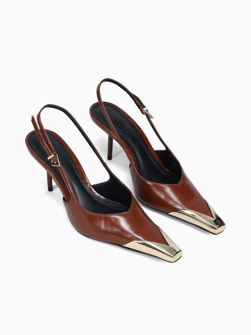 Silvia Warm Toffee Polish Leather Brown / 5 / M