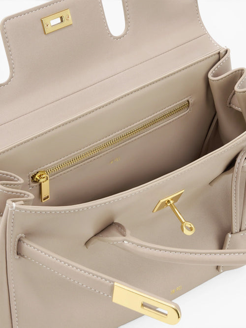 Yara Shoulder Bag Gray Apricot Grey
