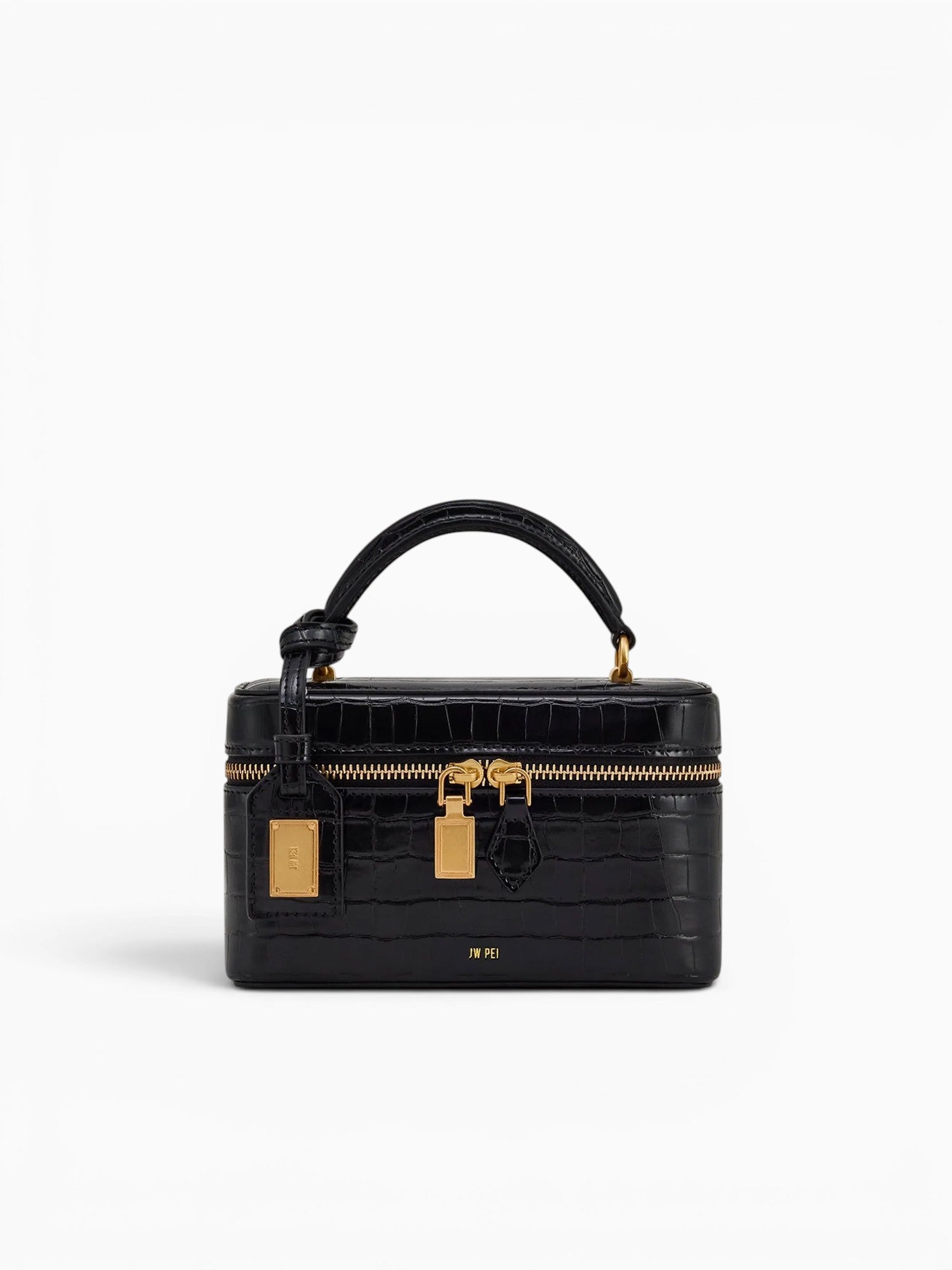 Cleo Top Handle Black Croc Black