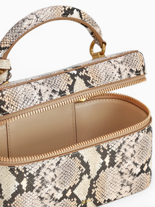 Cleo Top Handle Beige Snake Beige Multi