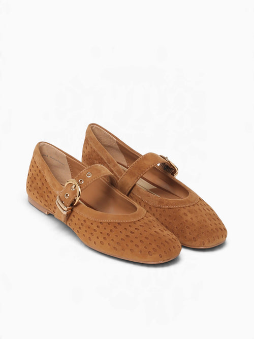 Mikela Lt Brown Perforated Suede Light Brown / 6 / M