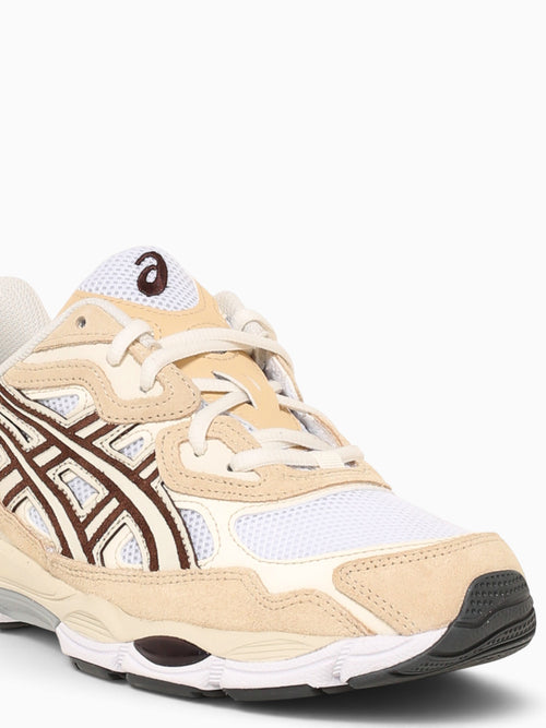 Gelnyc White Roasted coffee suede Mesh White / 4 / M