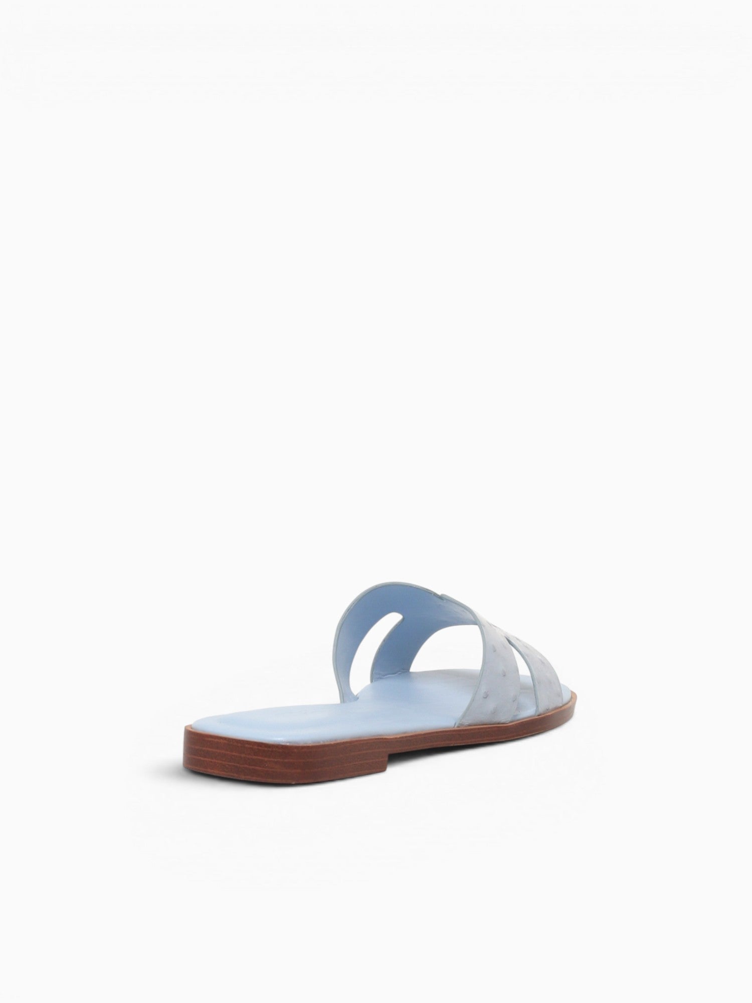 Dayness Blue Ostrich Print Leather Light Blue / 5 / M
