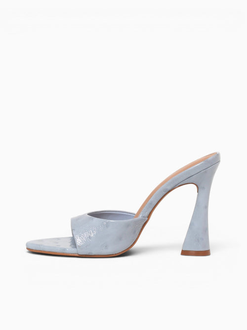 Zilkia Blue Ostrich Print Leather Blue / 5 / M