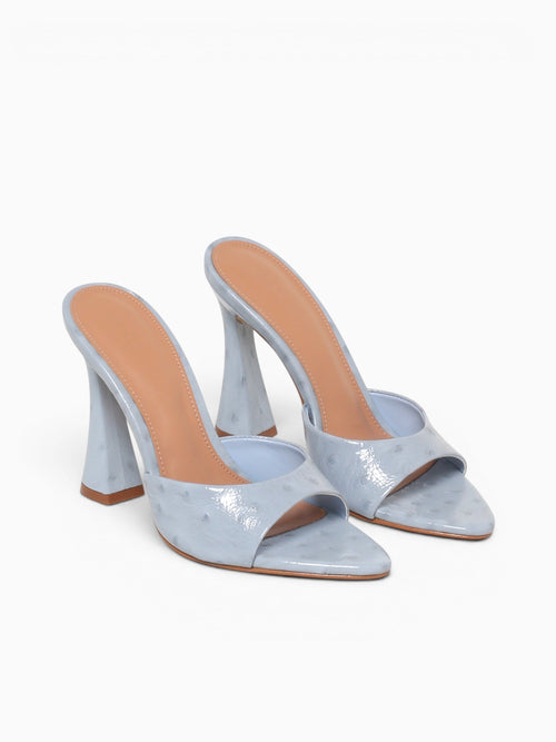 Zilkia Blue Ostrich Print Leather Blue / 5 / M