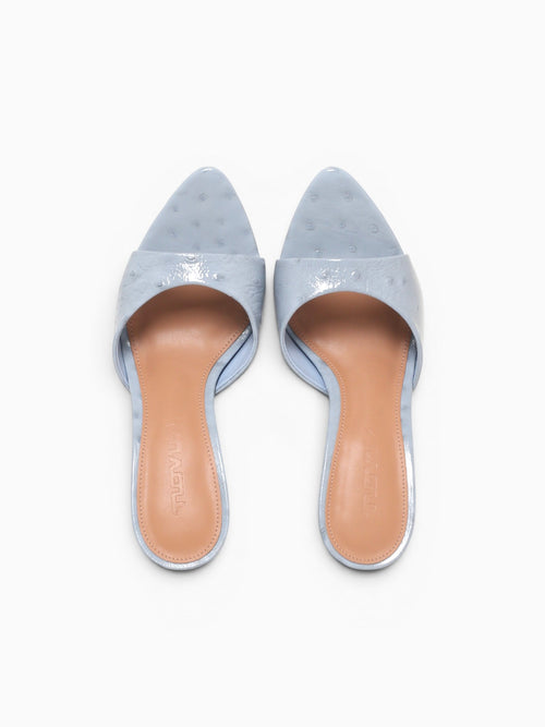 Zilkia Blue Ostrich Print Leather Blue / 5 / M