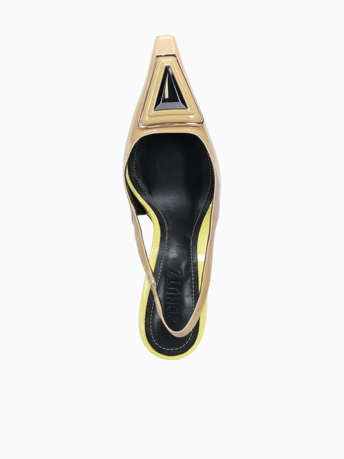 Katalin Ecru Olive Patent Dark Green / 5 / M