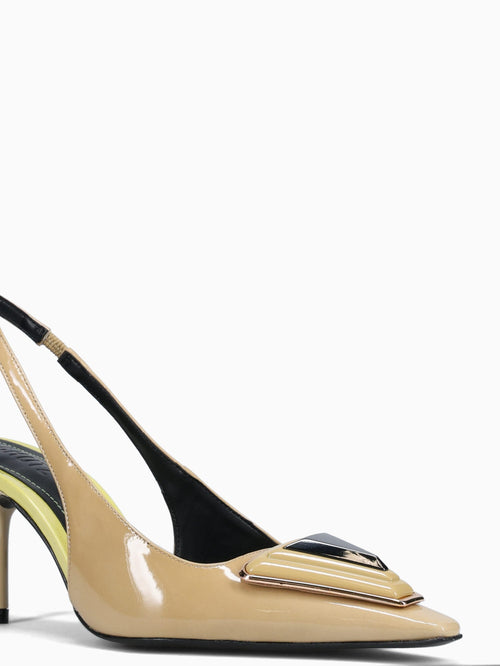 Katalin Ecru Olive Patent Dark Green / 5 / M