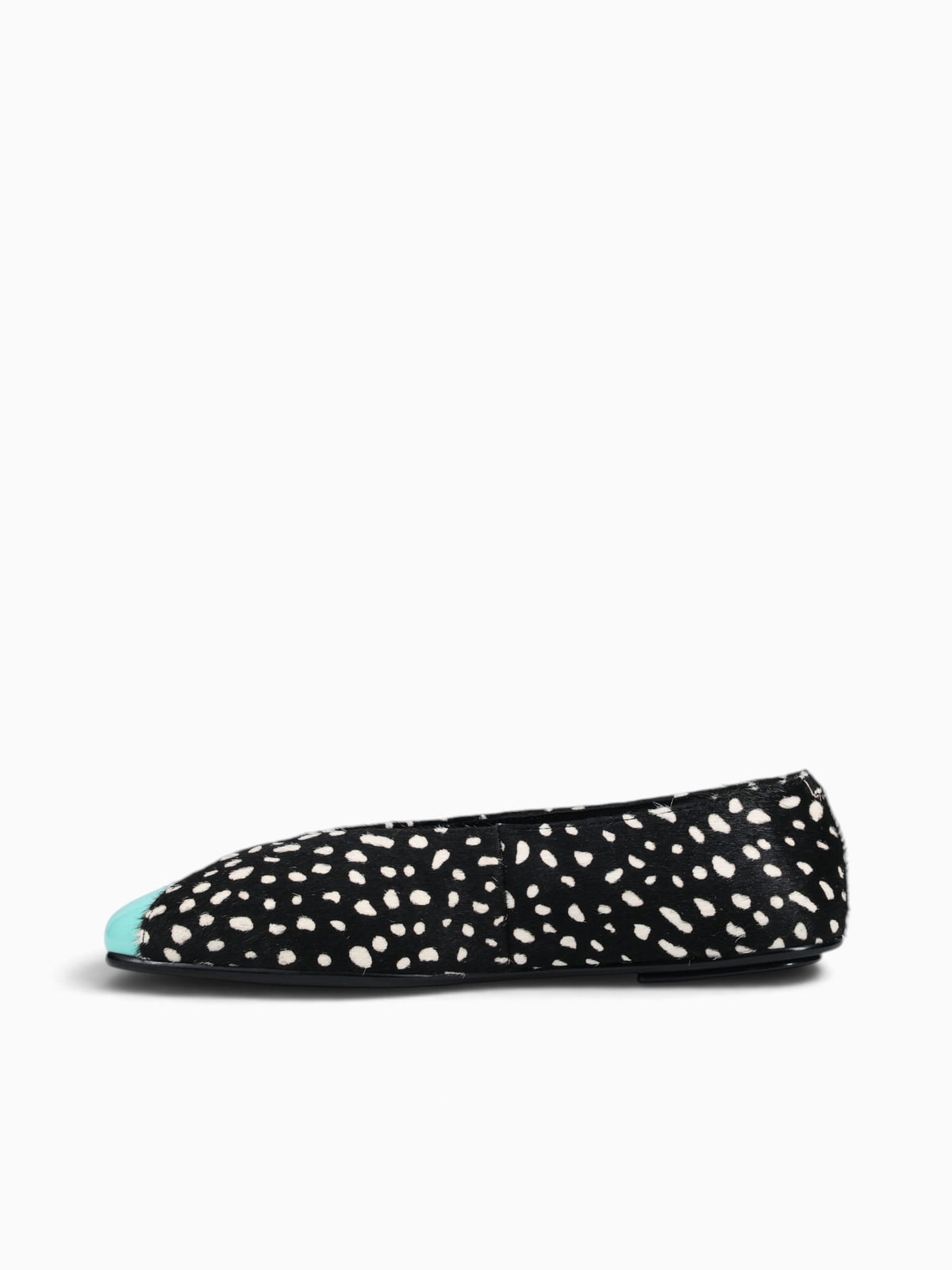 Graspf Blk Wht dot teal calf cow leathe Black / 5 / M