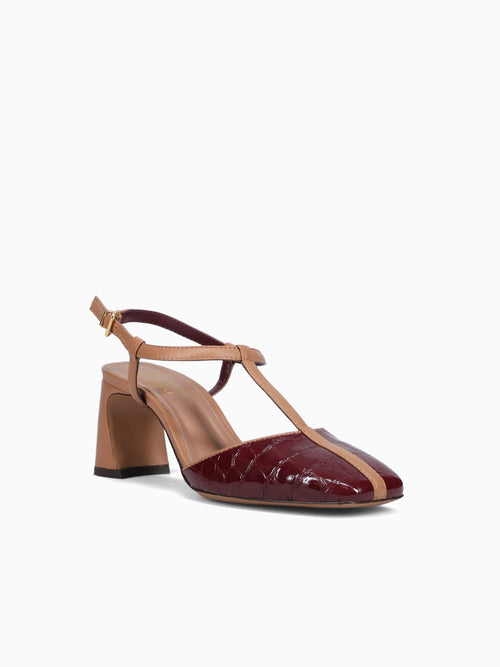 Abigail Velvet Rouge Croco Gloss Dark Red / 5 / M