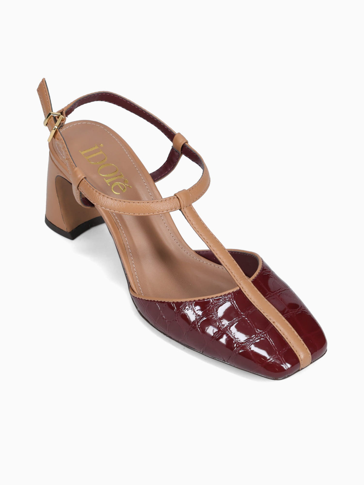 Abigail Velvet Rouge Croco Gloss Dark Red / 5 / M