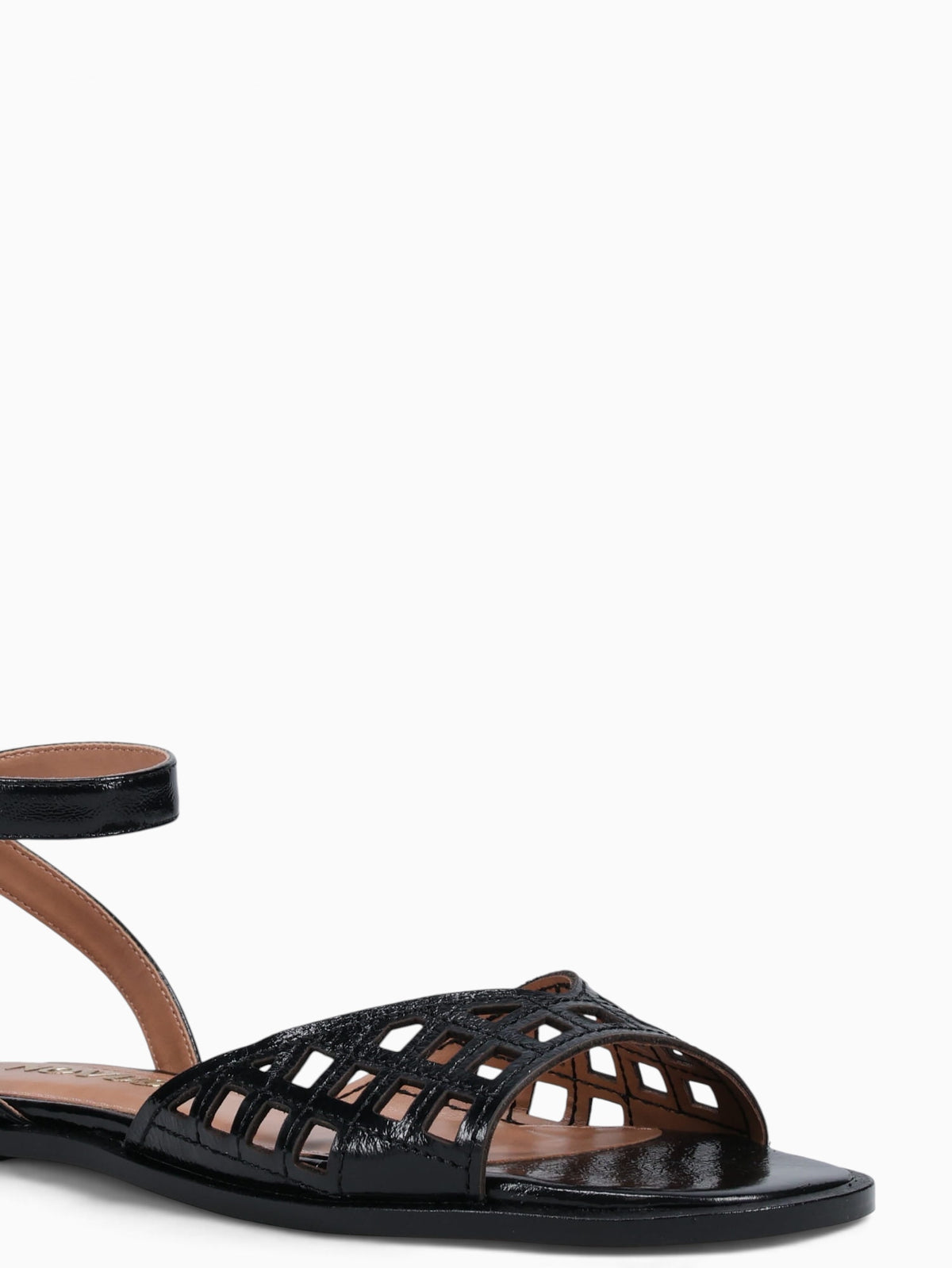 Fatima Black Crinkle Patent Leather Black / 5 / M