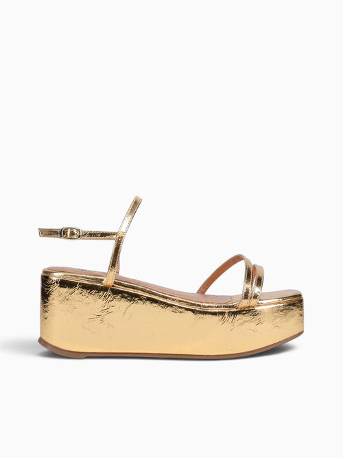 Fabiola Ouro Metal Bala Leather Gold / 5 / M