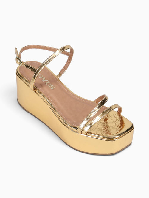 Fabiola Ouro Metal Bala Leather Gold / 5 / M