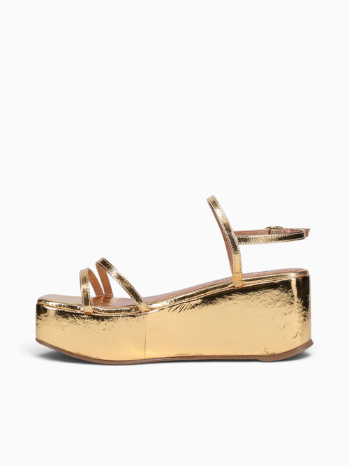 Fabiola Ouro Metal Bala Leather Gold / 5 / M