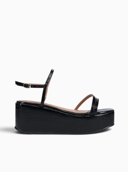 Fabiola Black Crinkle Patent Leather Black / 5 / M