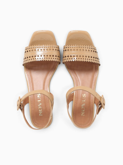 Frances Light Tan Crinkle Patent Leather Tan / 5 / M