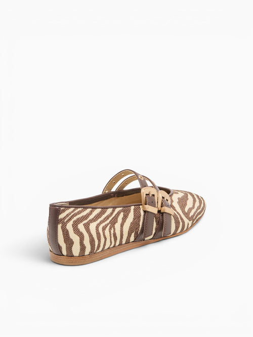 Baylee Grommet Zebra Raffia Brown / 5 / M