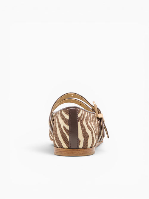 Baylee Grommet Zebra Raffia Brown / 5 / M