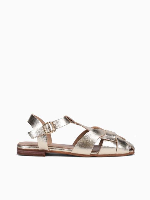 Fatma Gold Metallic Leather Gold / 5 / M