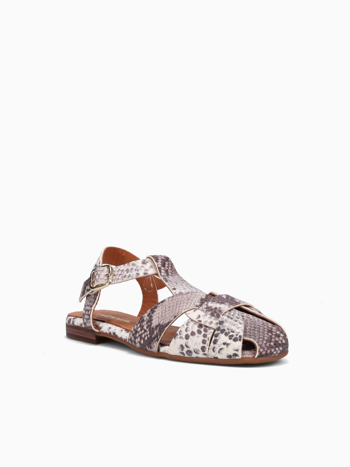 Fatma Cream Snake Leather Black White / 5 / M