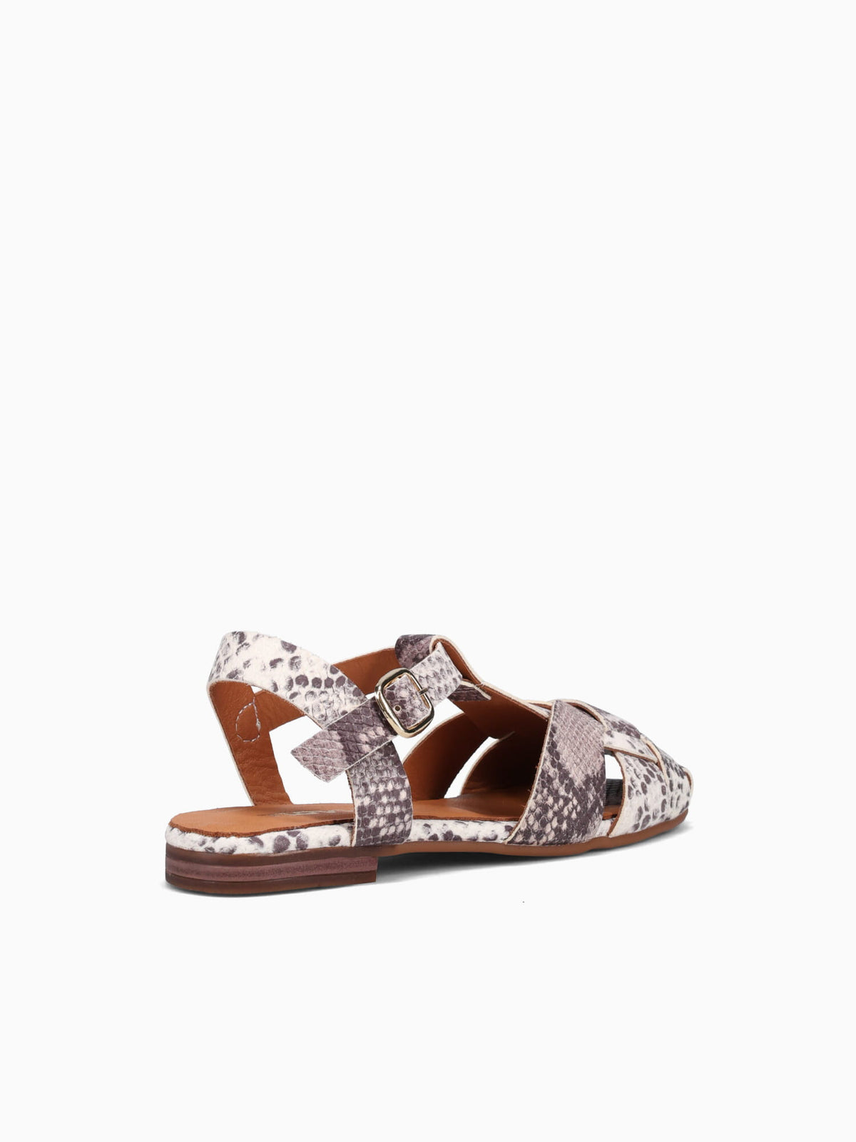 Fatma Cream Snake Leather Black White / 5 / M
