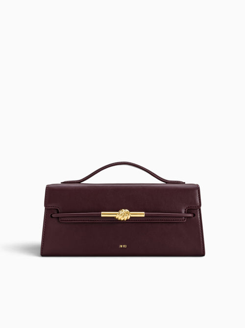 Lena Top Handle Deep Claret Dark Red