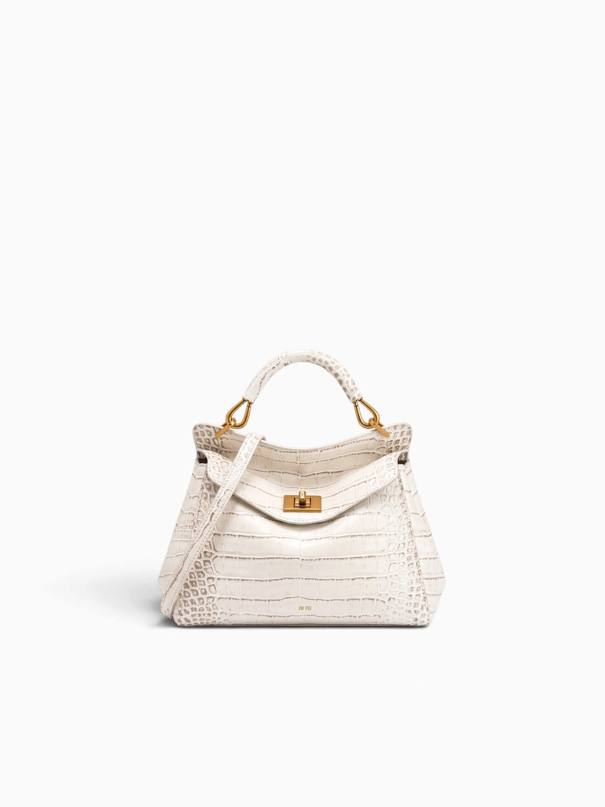 Lucia Top Handle Off White Croc Off White