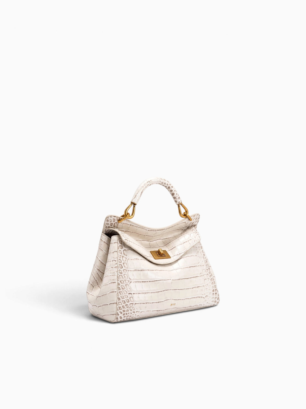 Lucia Top Handle Off White Croc Off White