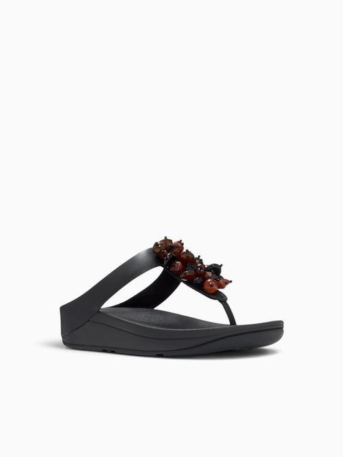 Fino Beadcluster Brown Black leather Black / 5 / M