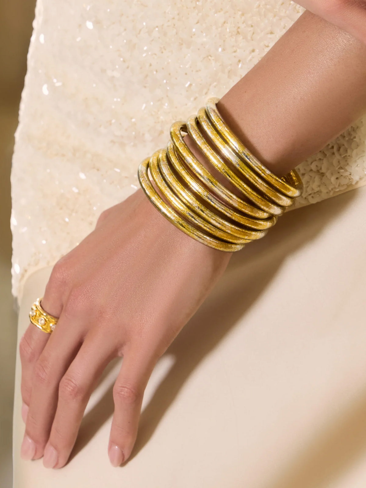 Koi Lumiere All Weather Bangle(set Of 4) Gold / S