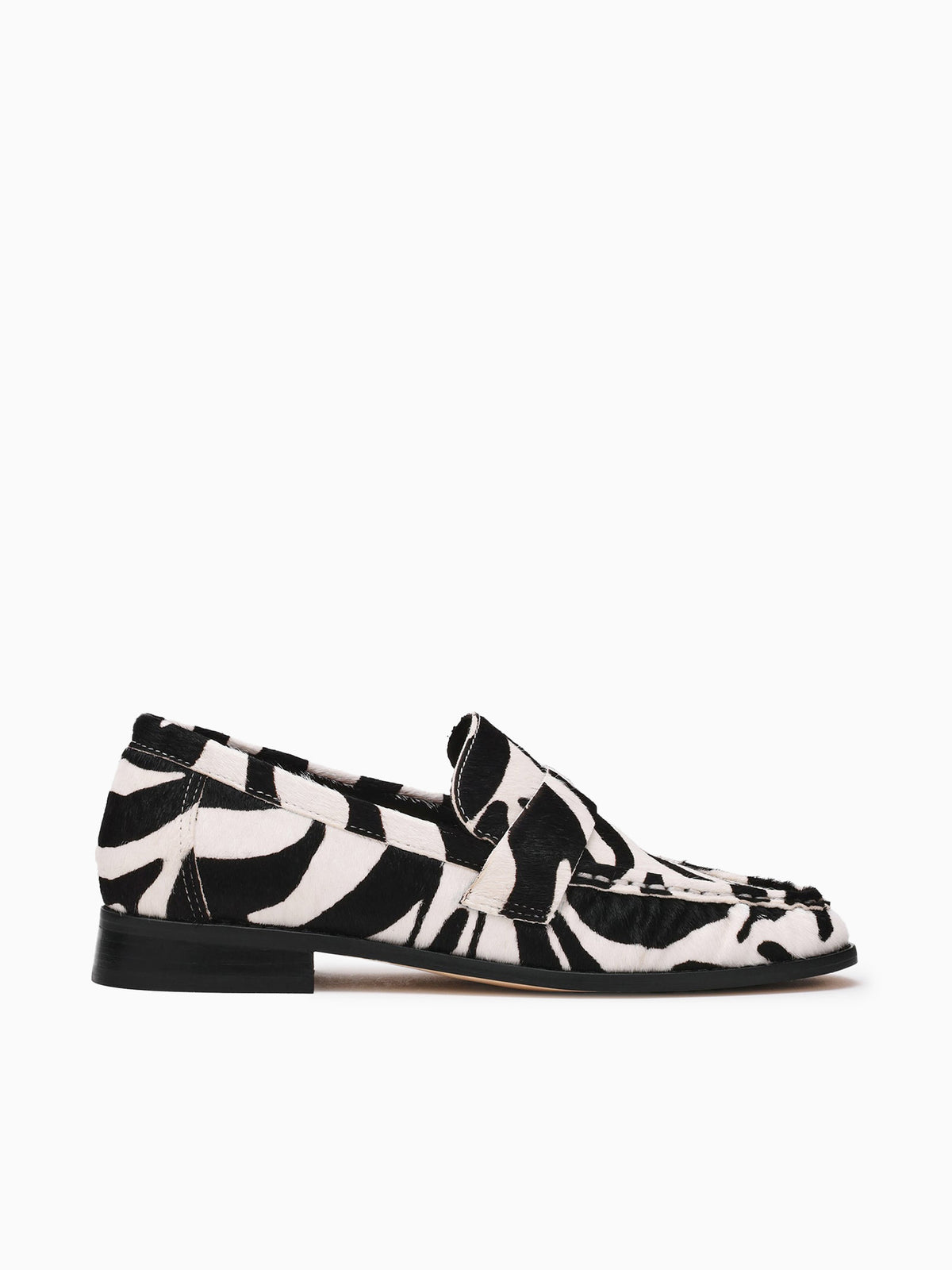 Ronieh Zebra Leather Black White / 5 / M