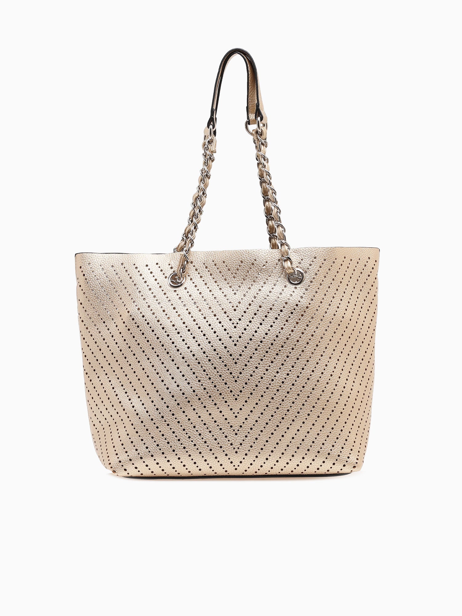 A89 Perf Chain Tote Gold Gold