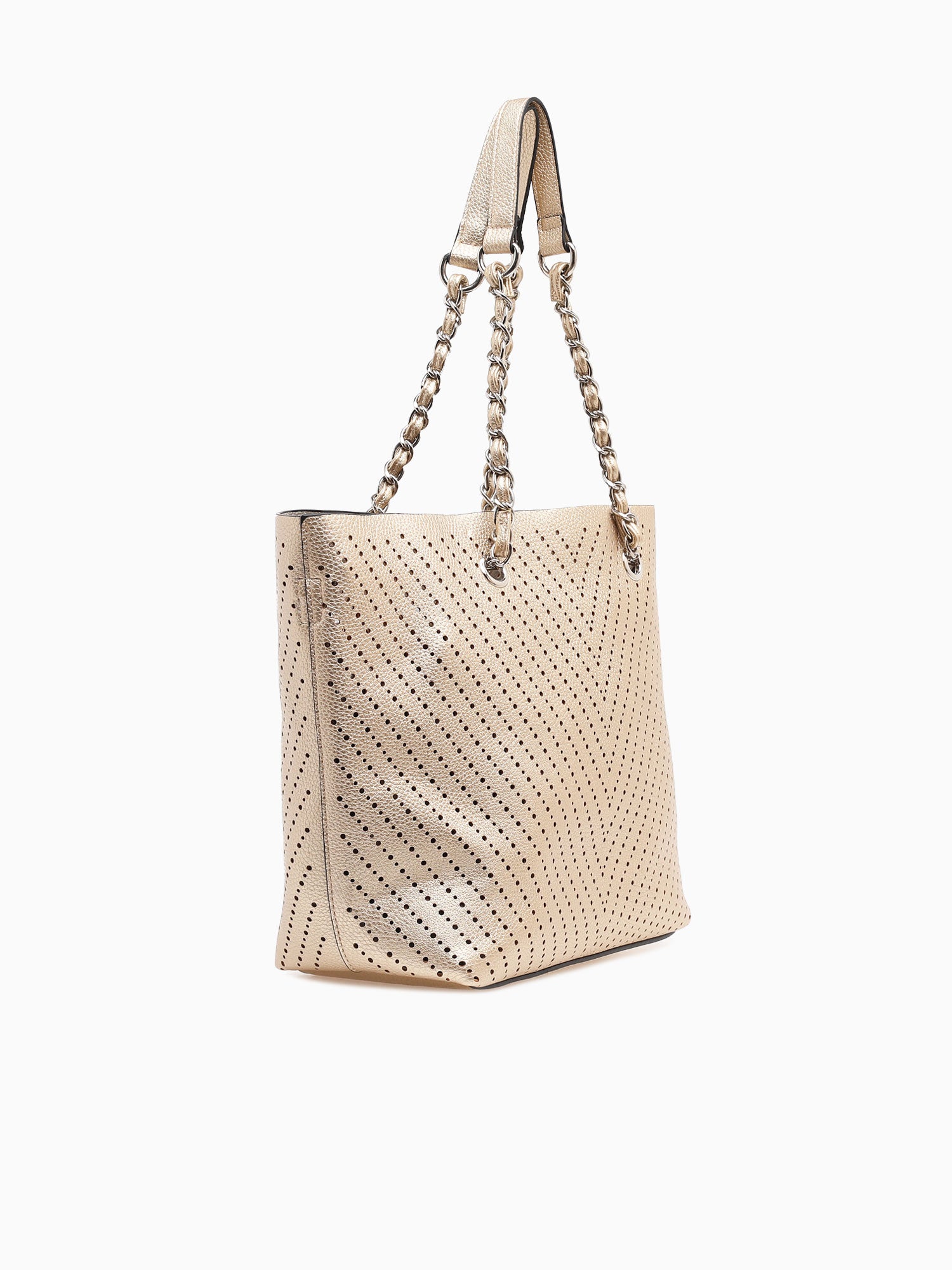 A89 Perf Chain Tote Gold Gold