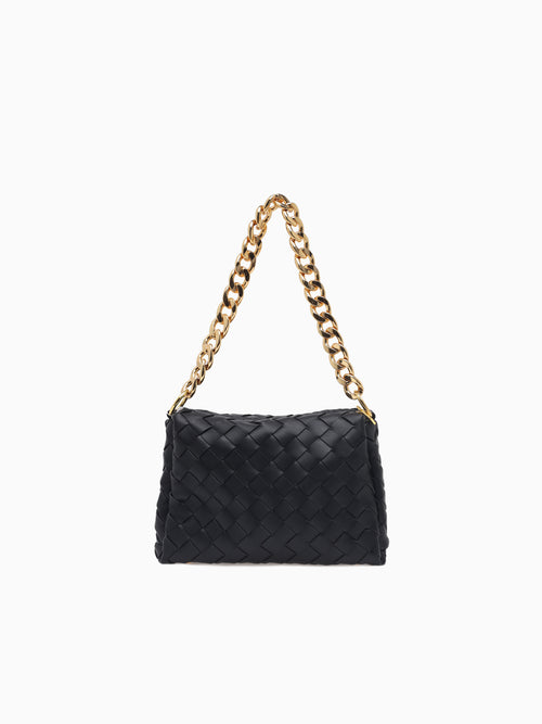 891 Chain Woven Pouch Black Black
