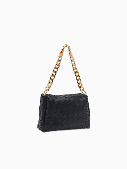 891 Chain Woven Pouch Black Black