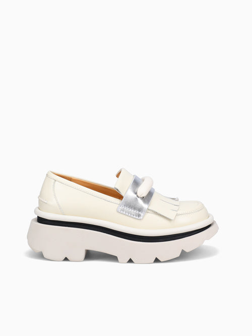 Crunch Fringe Ivory Leather Off White / 36 / M