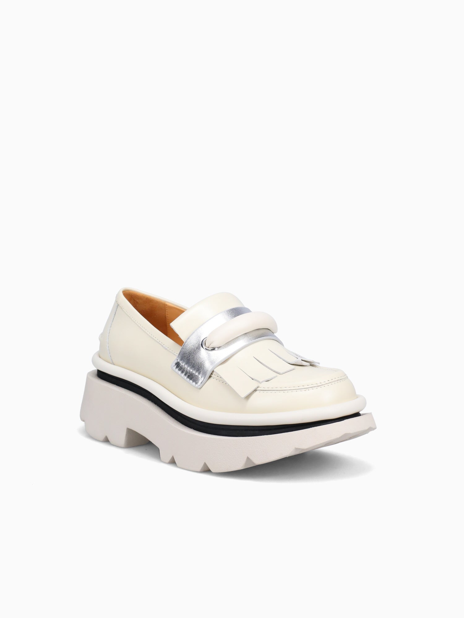 Crunch Fringe Ivory Leather Off White / 36 / M