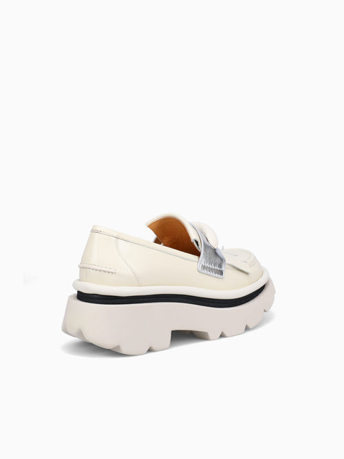 Crunch Fringe Ivory Leather Off White / 36 / M