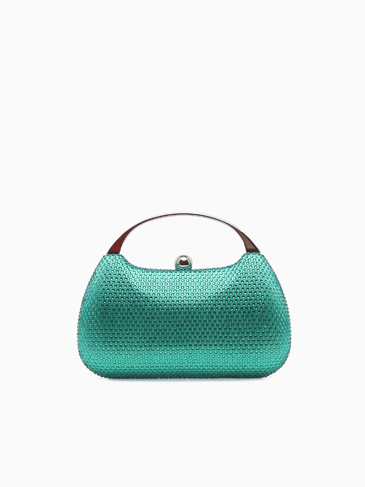 Rhinestone Metal Top Handle Green Green