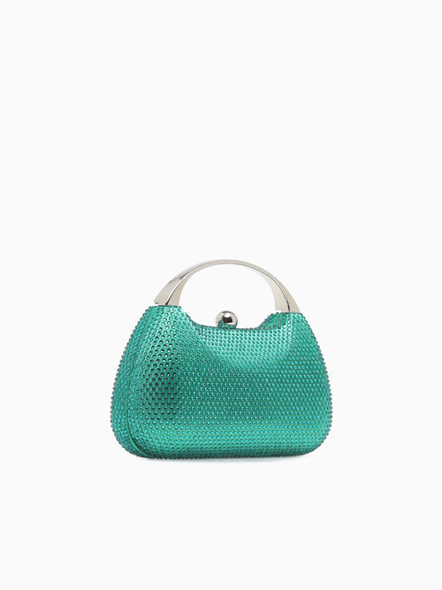 Rhinestone Metal Top Handle Green Green