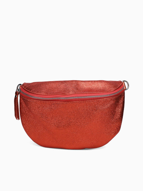 Almond Laminato Shoulder Bag Aragosta Bright Orange