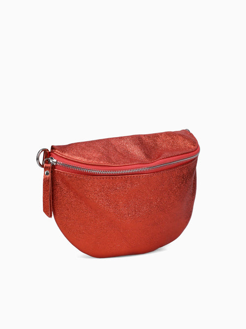 Almond Laminato Shoulder Bag Aragosta Bright Orange