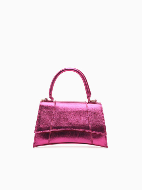 Lucas Metallic Top Handle Magenta Pink