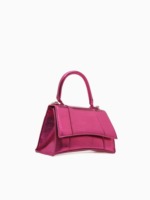 Lucas Metallic Top Handle Magenta Pink
