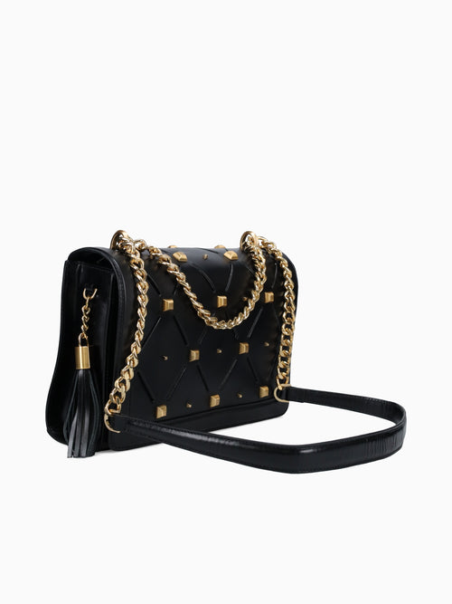 Roma Shine Shoulder Bag Black Black