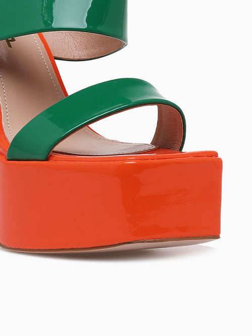 Hebe Green Orange patent Green / 5 / M