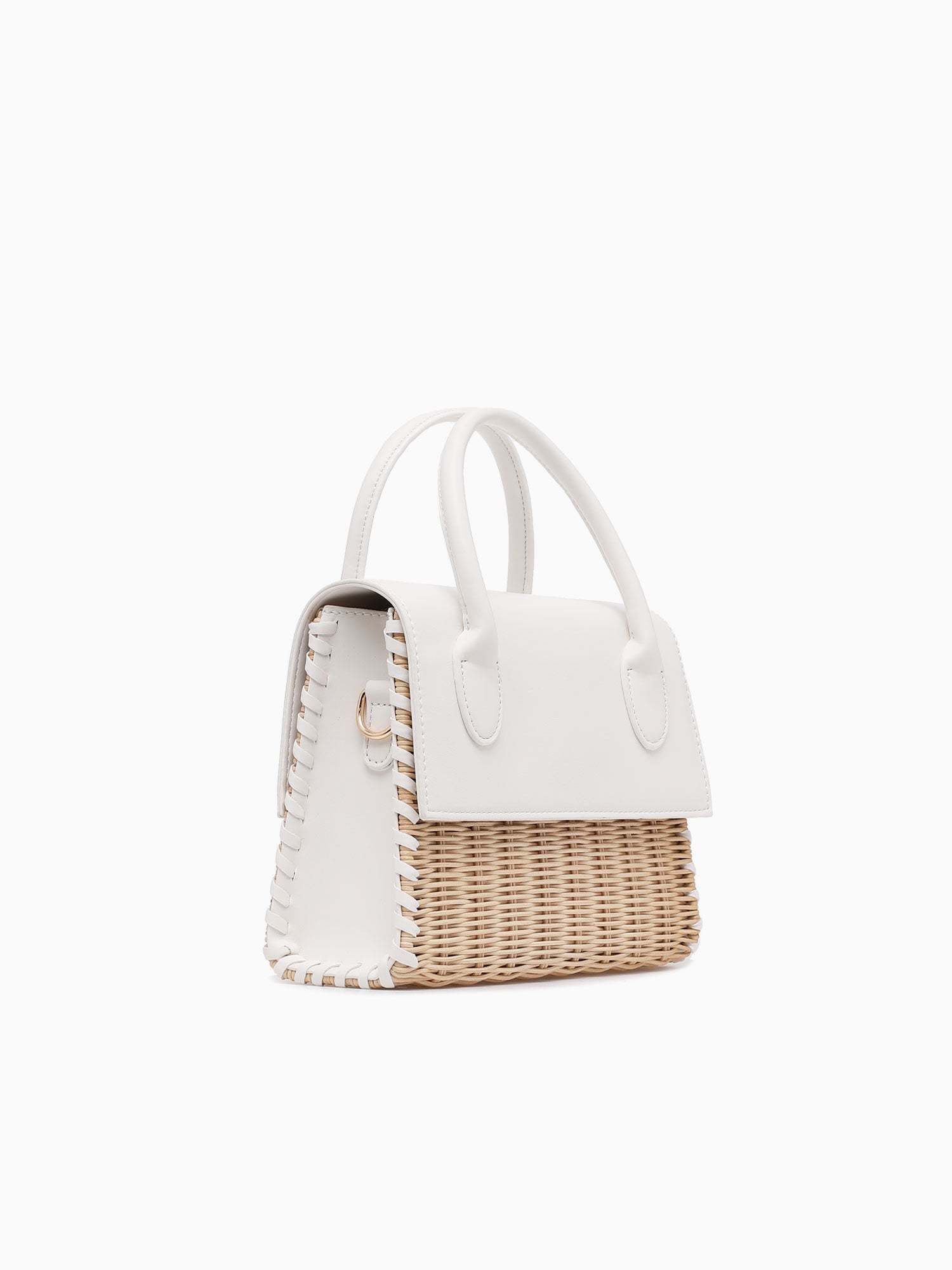 Caspian Top Handle Bag White White